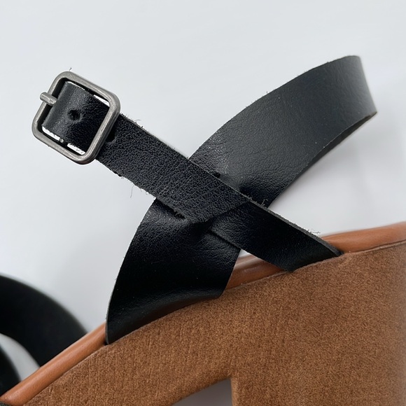 SM New‎ York Black Winter Chunky Platform Heels Sandals Shoes 70s 90s Y2K NIB - Picture 8 of 15